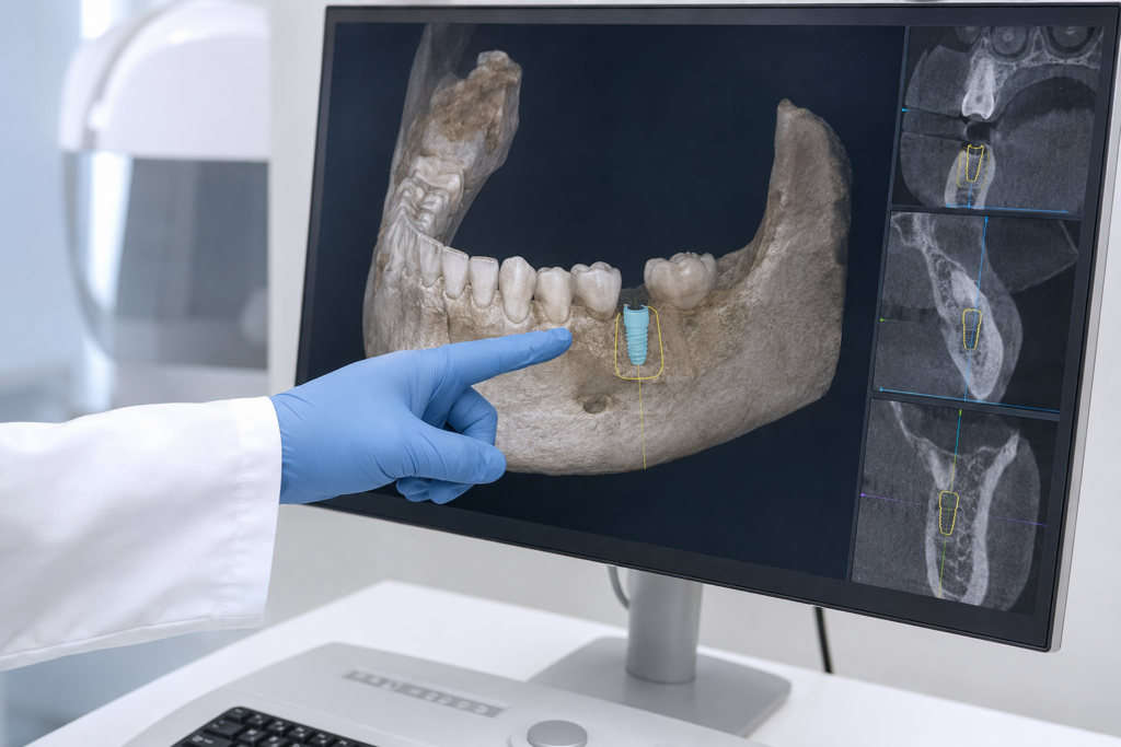 Explicación de un injerto de hueso y una elevación de seno para implantes